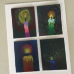 Candle Cards featuring 4 different paintings from artists at Arts in Motion Studio