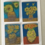Flower card set featuring 4 different paintings from artists at Arts in Motion Studio.