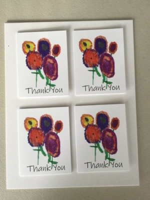 Purple themed thank you card