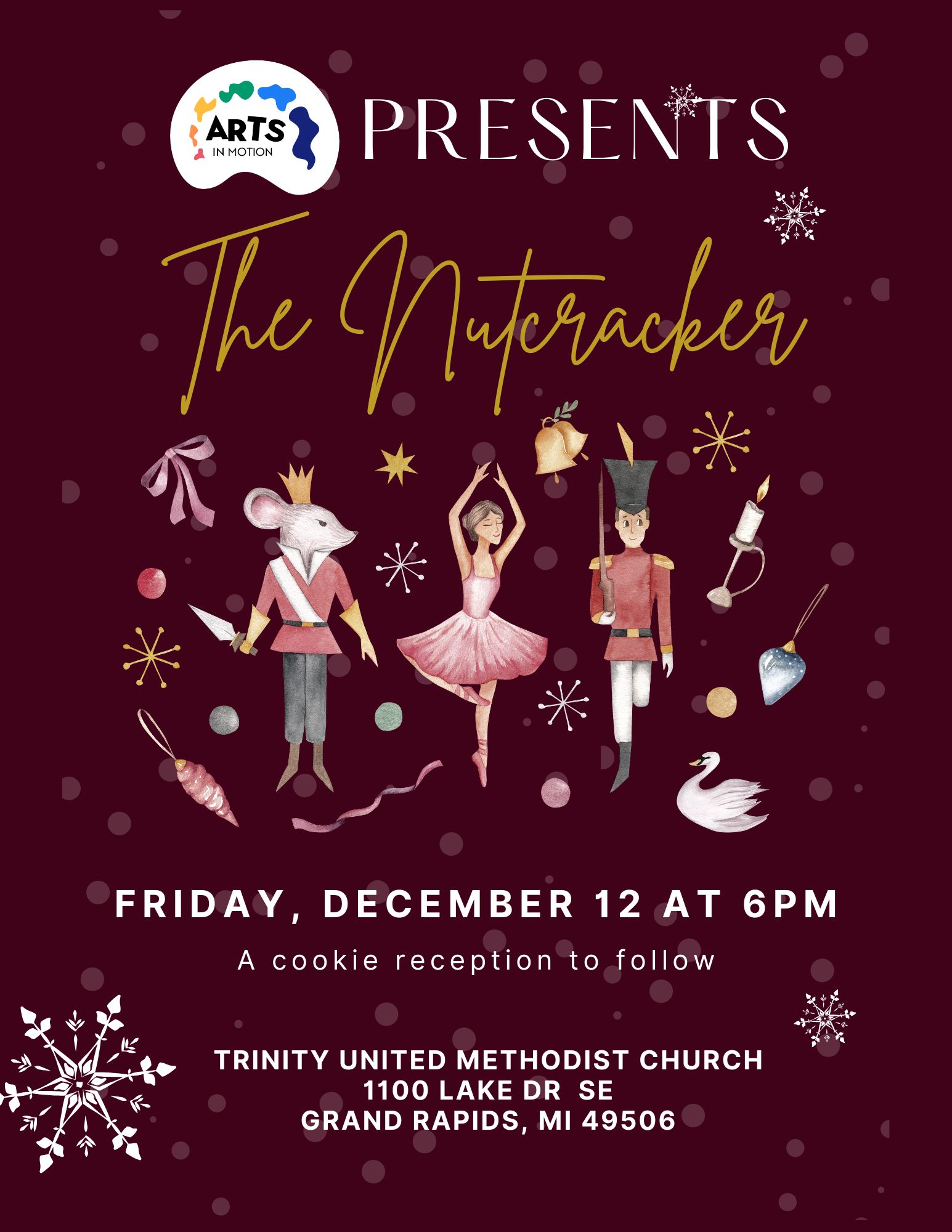 Graphic for Arts in Motion Studio WM presentation of The Nutcracker