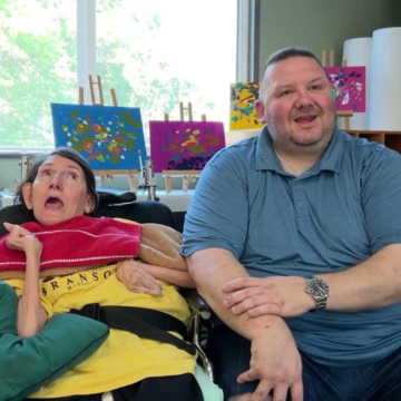 Image of Christine and her father, John at Arts in Motion Studio WM.